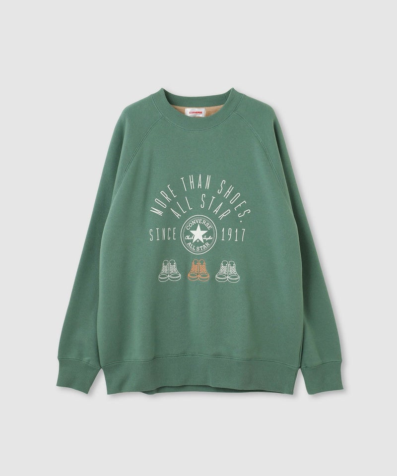 CONVERSE フロントシューズ刺繍裏シャギートレーナー レディース商品画像-4