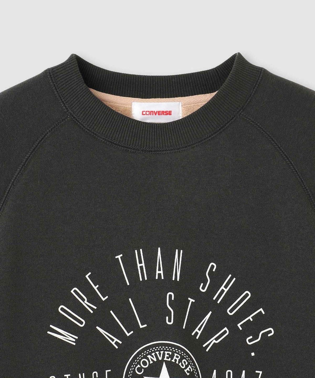 CONVERSE フロントシューズ刺繍裏シャギートレーナー レディース