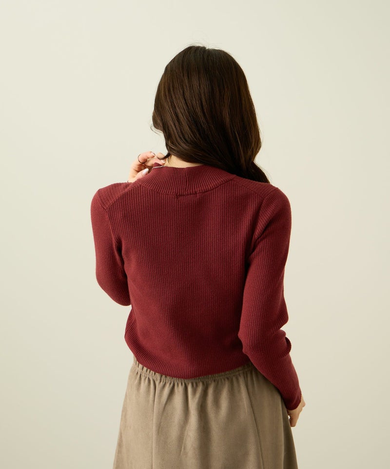[期間限定knit]リブハイネックプルオーバー レディース商品画像-5