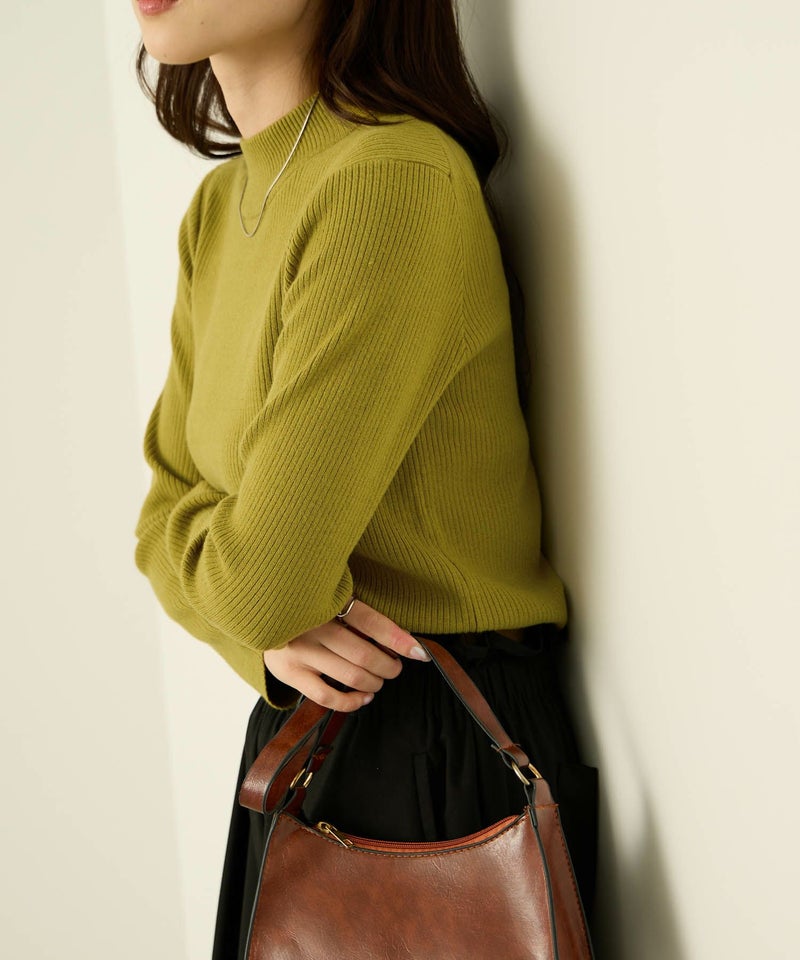 [期間限定knit]リブハイネックプルオーバー レディース商品画像-9