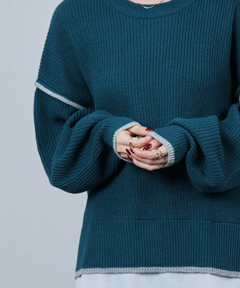 [期間限定knit]nAvy  時短 クルーニット レディース商品画像-5