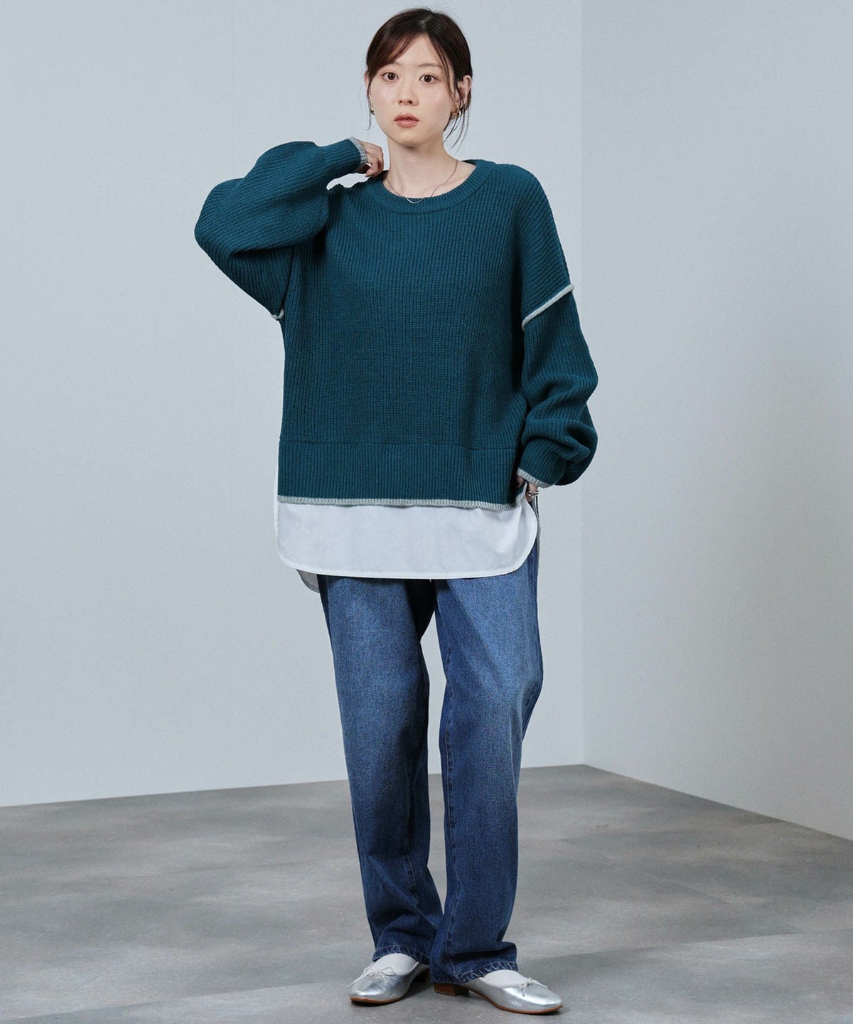 nAvy 時短 クルーニット レディース