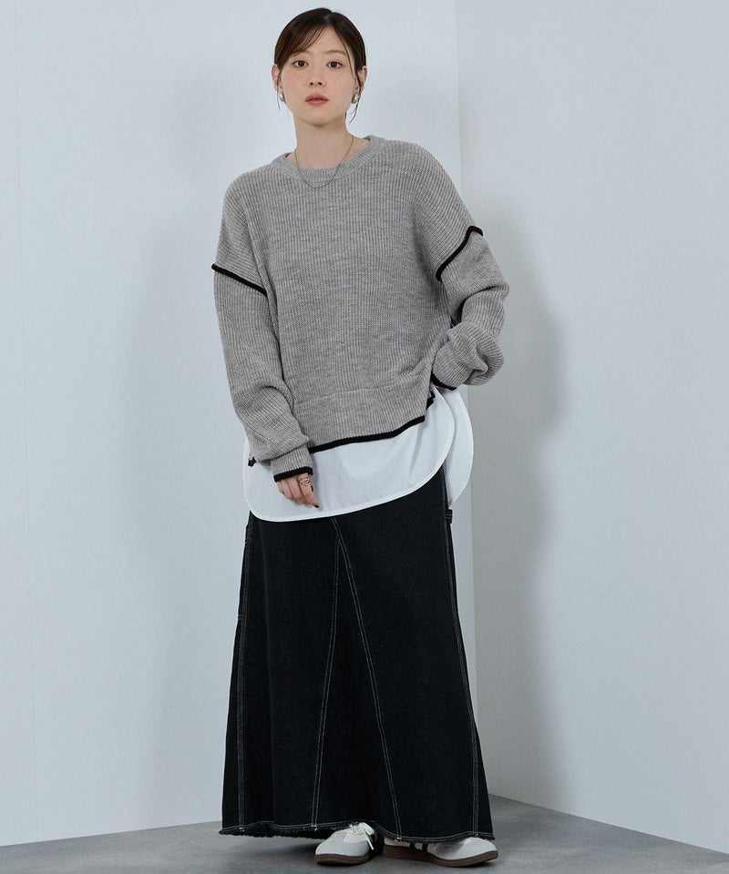 [期間限定knit]nAvy  時短 クルーニット レディース商品画像-11