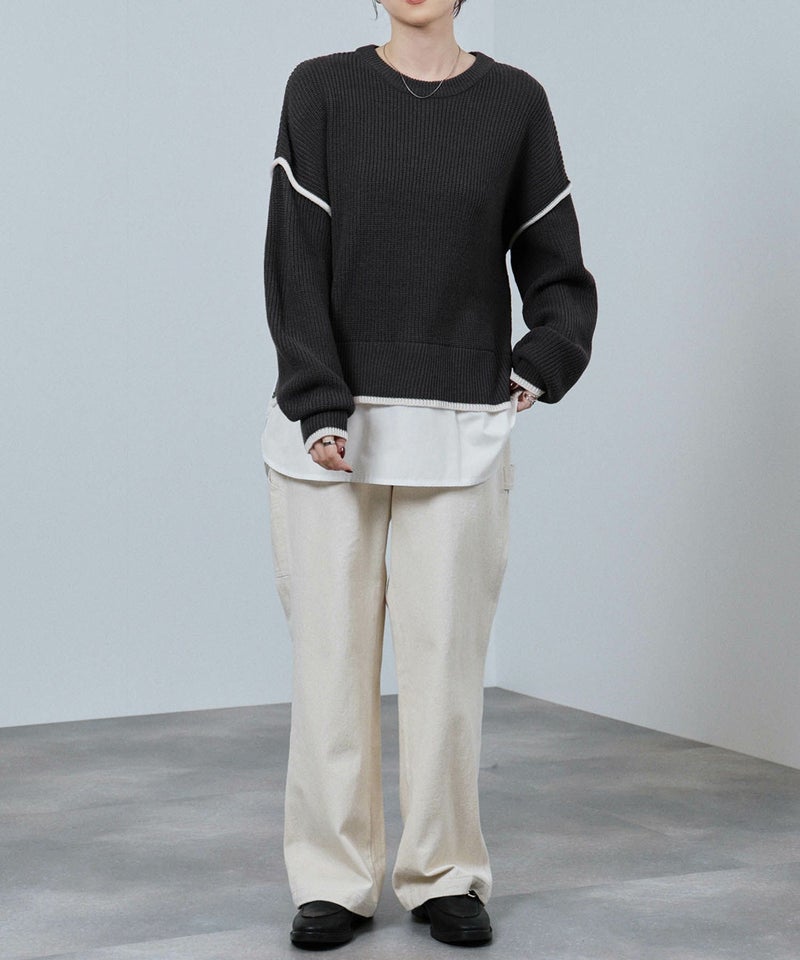 [期間限定knit]nAvy  時短 クルーニット レディース商品画像-16