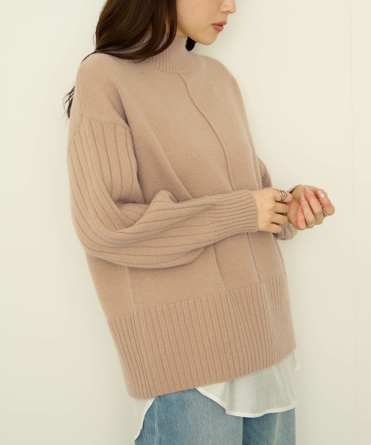 nAvy もちり もちもち ハイネックニット レディース