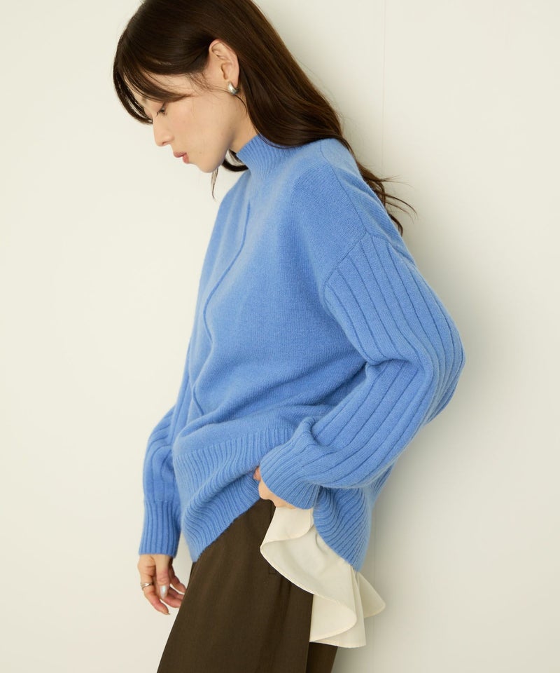 [期間限定knit]nAvy もちり もちもち ハイネックニット レディース商品画像-5