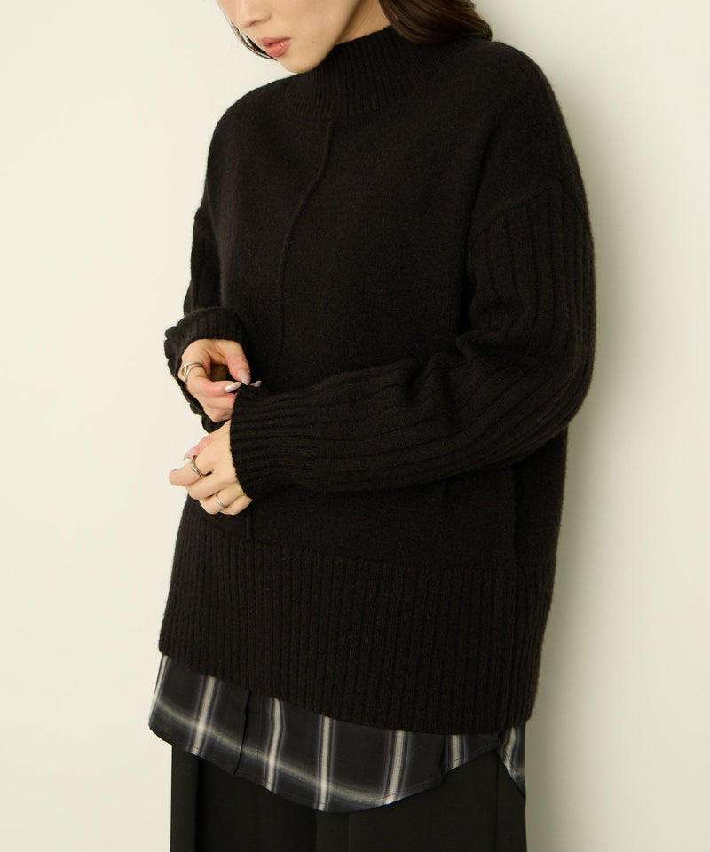 [期間限定knit]nAvy もちり もちもち ハイネックニット レディース商品画像-6