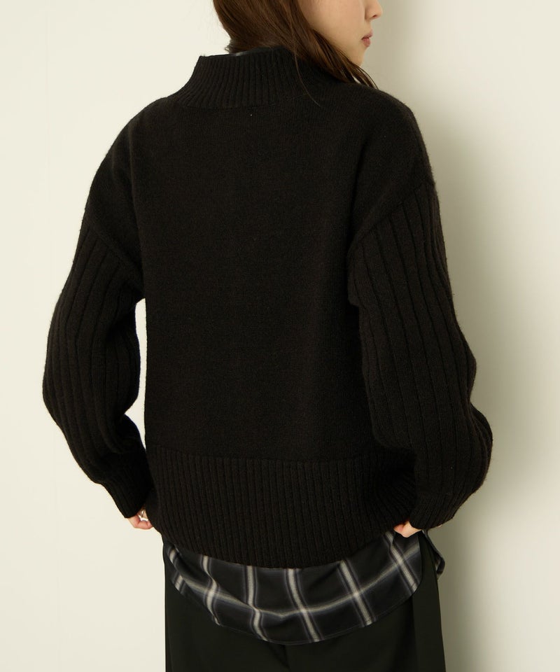 [期間限定knit]nAvy もちり もちもち ハイネックニット レディース商品画像-7