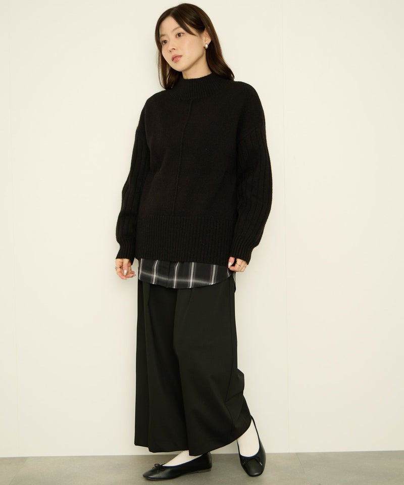 [期間限定knit]nAvy もちり もちもち ハイネックニット レディース商品画像-8