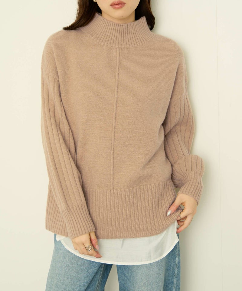 [期間限定knit]nAvy もちり もちもち ハイネックニット レディース商品画像-10