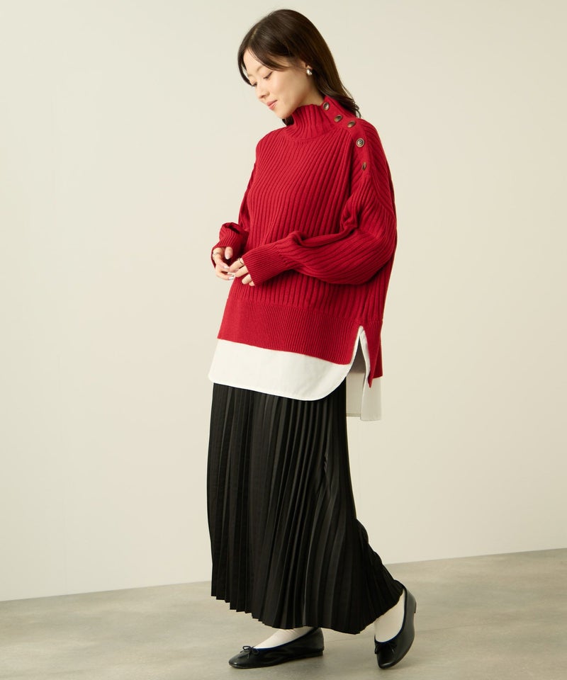 nAvy 時短 ボタンハイネックニット レディース商品画像-9