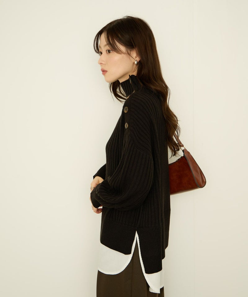 nAvy 時短 ボタンハイネックニット レディース商品画像-11