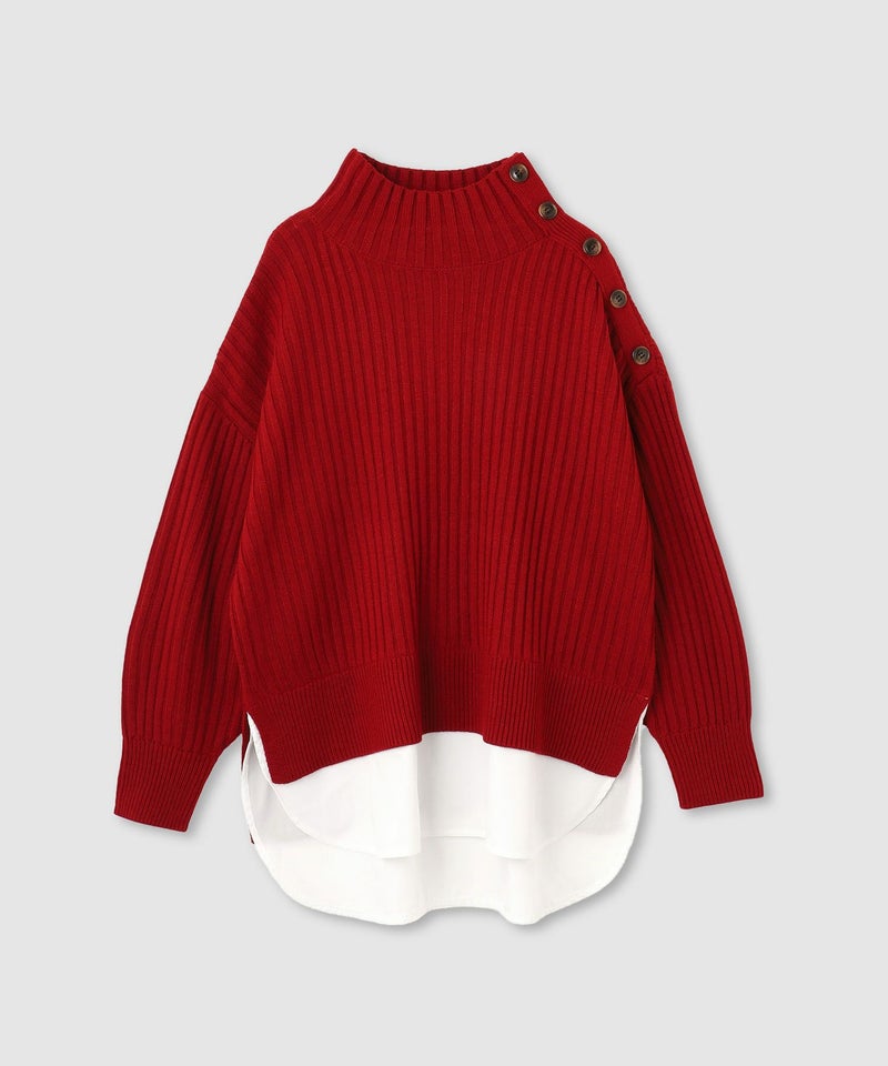 [期間限定knit]nAvy  時短 ボタンハイネックニット レディース商品画像-20