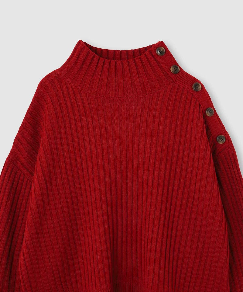 [期間限定knit]nAvy  時短 ボタンハイネックニット レディース商品画像-26