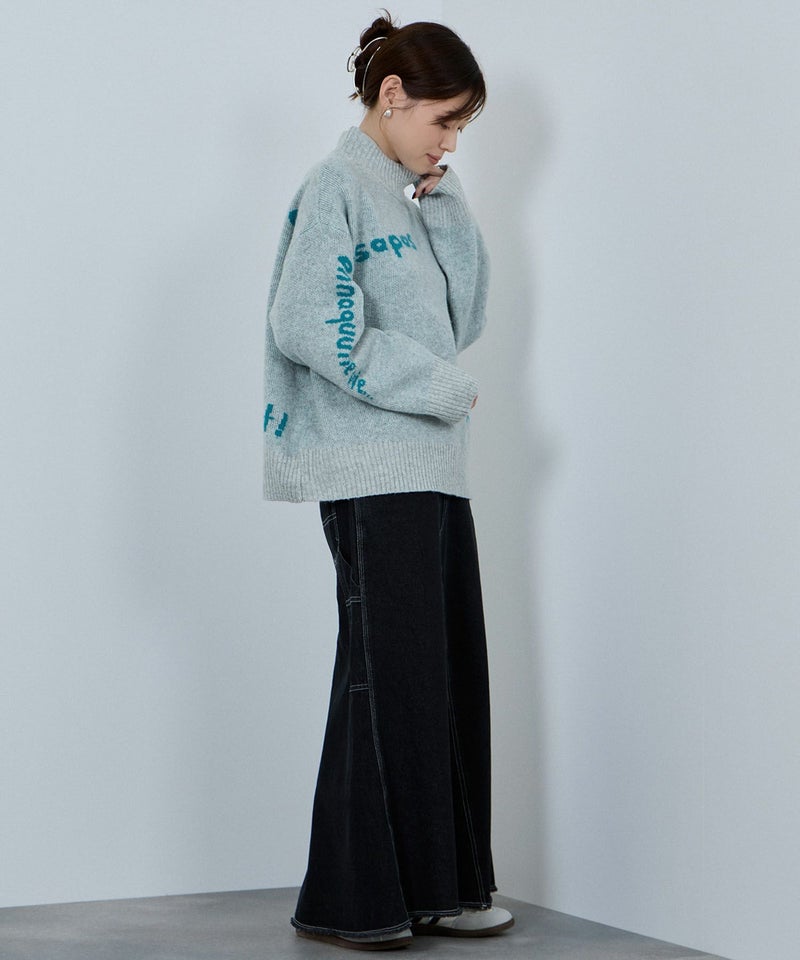 [期間限定knit]nAvy もちり もちもち 総柄ハイネックニット レディース商品画像-7