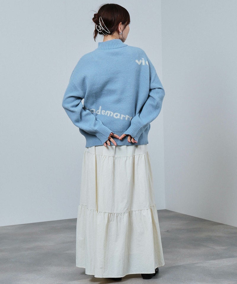 [期間限定knit]nAvy もちり もちもち 総柄ハイネックニット レディース商品画像-11