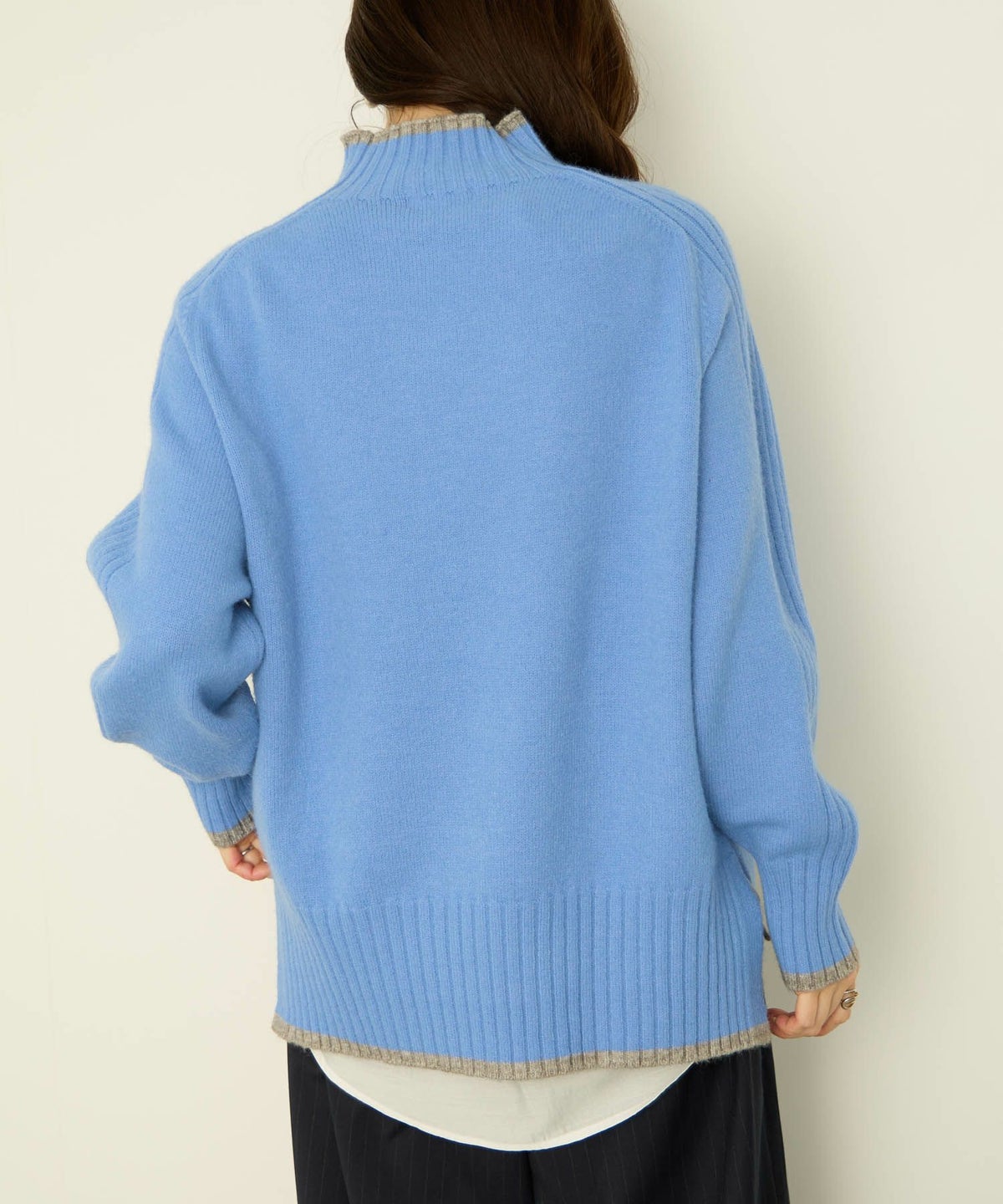 nAvy もちり もちもち 配色ハイネックニット レディース