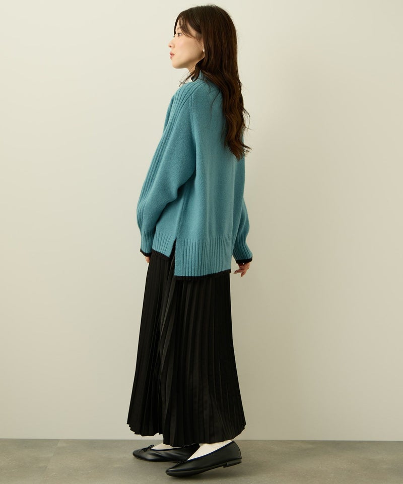 [期間限定knit]nAvy もちり もちもち 配色ハイネックニット レディース商品画像-11