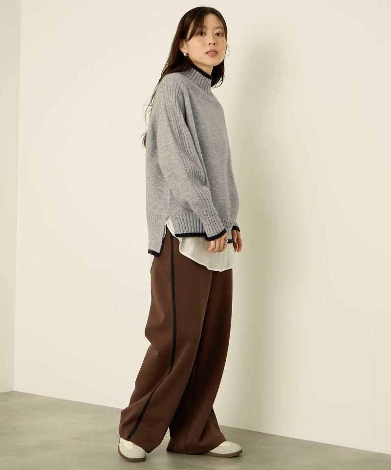 [期間限定knit]nAvy もちり もちもち 配色ハイネックニット レディース商品画像-13