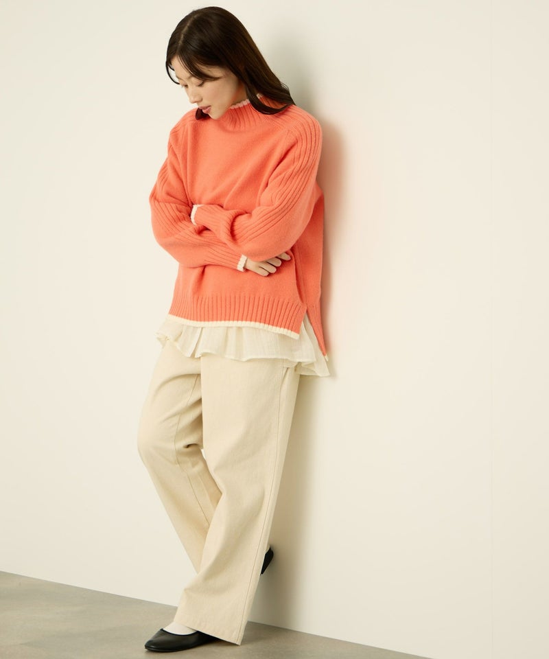 [期間限定knit]nAvy もちり もちもち 配色ハイネックニット レディース商品画像-17