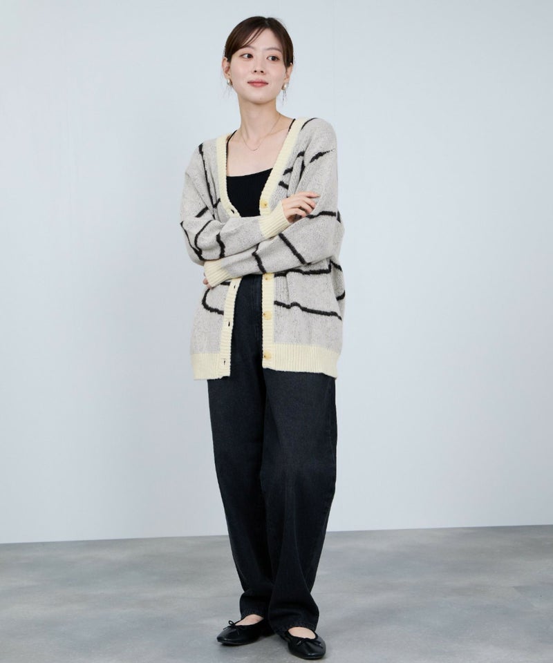 nAvy もちり もちもち 総柄ニットカーディガン レディース商品画像-9