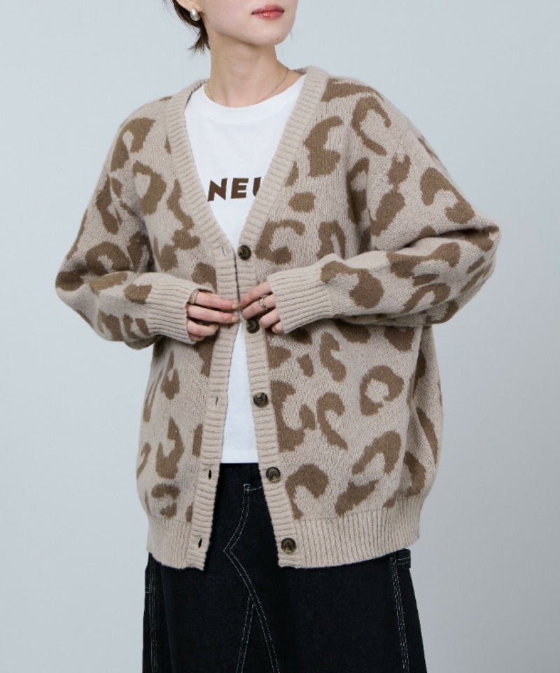 [期間限定knit]nAvy もちり もちもち 総柄ニットカーディガン レディース商品画像-15