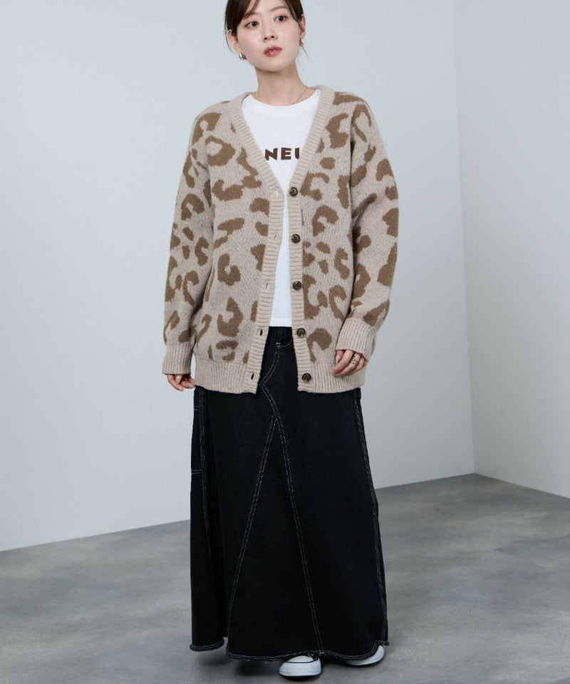 [期間限定knit]nAvy もちり もちもち 総柄ニットカーディガン レディース商品画像-17