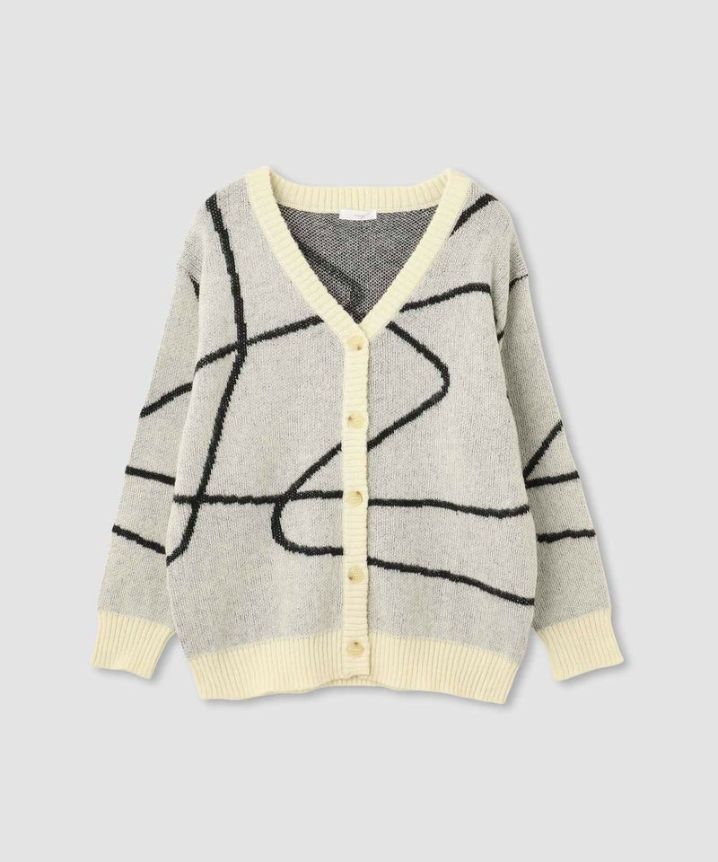 [期間限定knit]nAvy もちり もちもち 総柄ニットカーディガン レディース商品画像-18