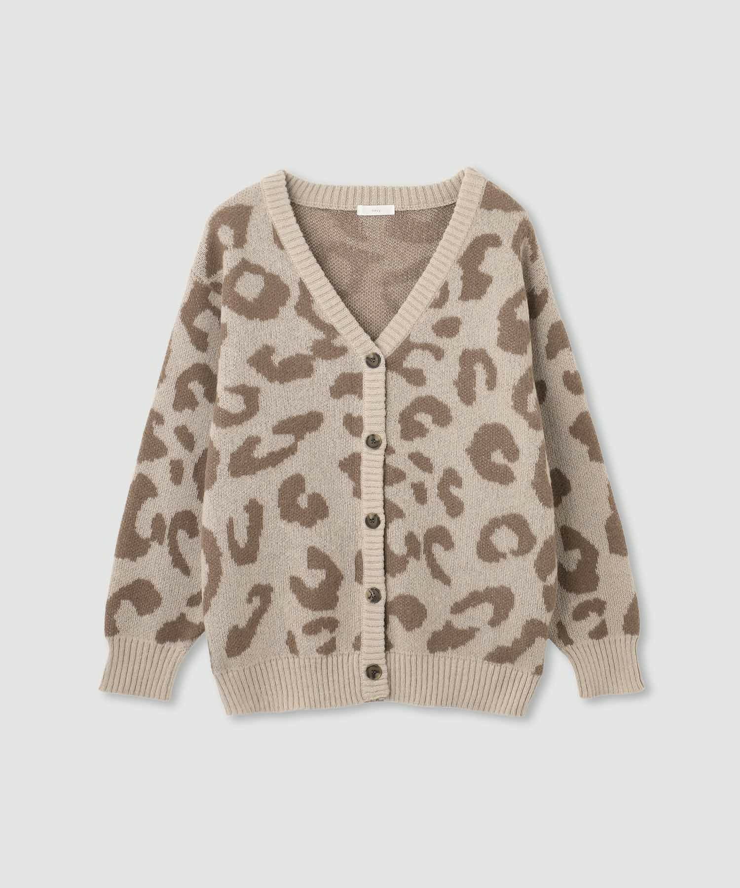 nAvy もちり もちもち 総柄ニットカーディガン レディース