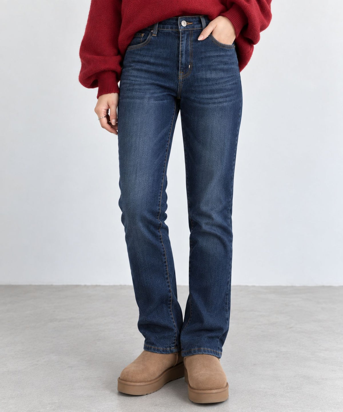 nAvy マックヒート裏起毛ストレートパンツ レディース