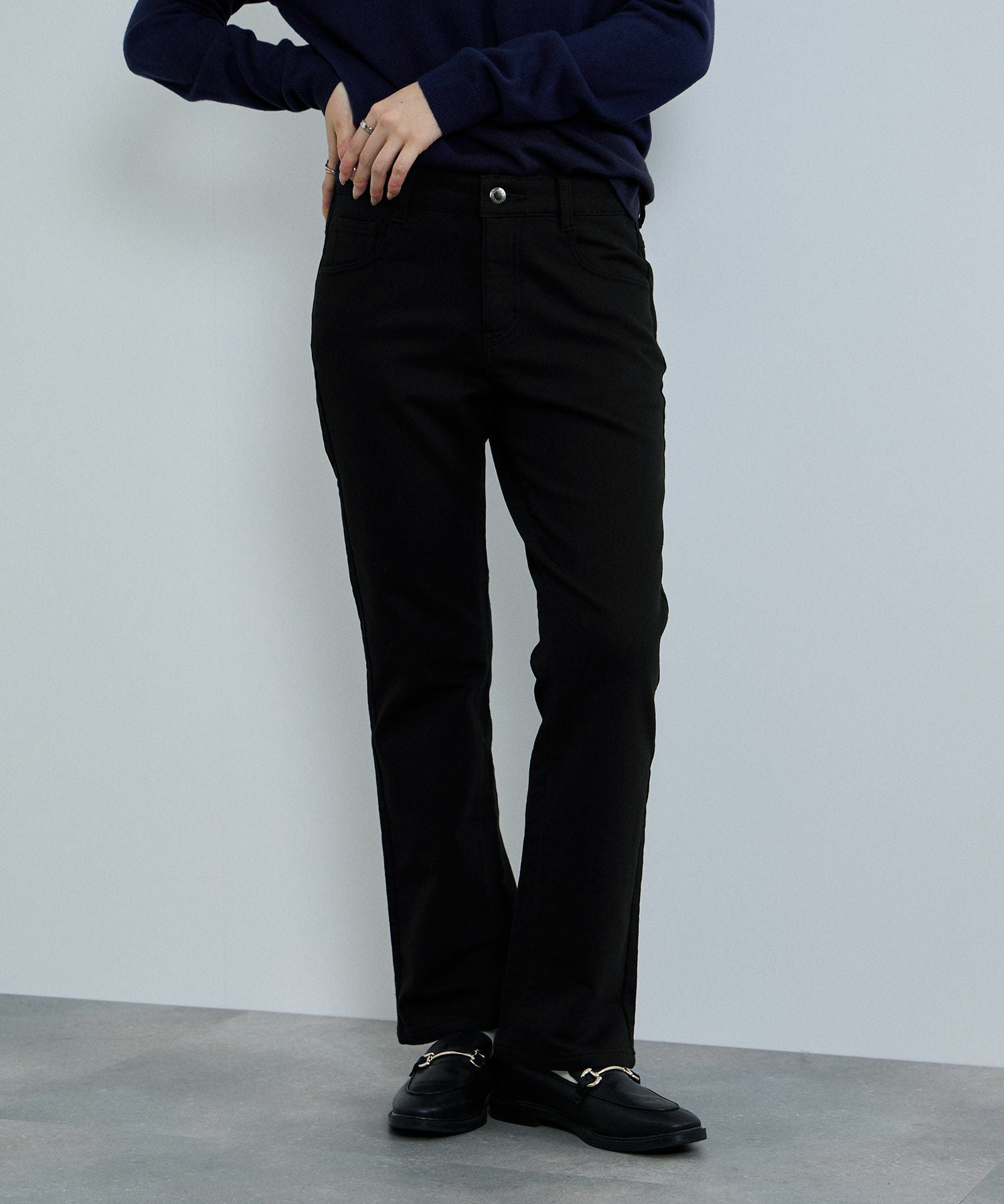 nAvy マックヒート裏起毛ストレートパンツ レディース