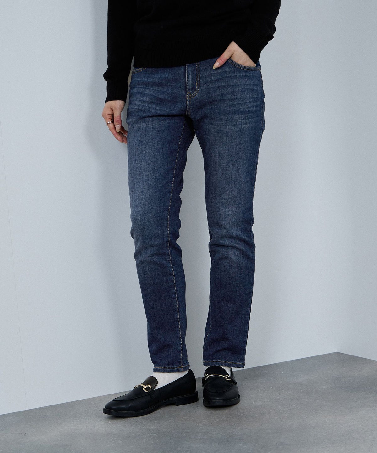 nAvy マックヒート裏起毛ストレートパンツ レディース
