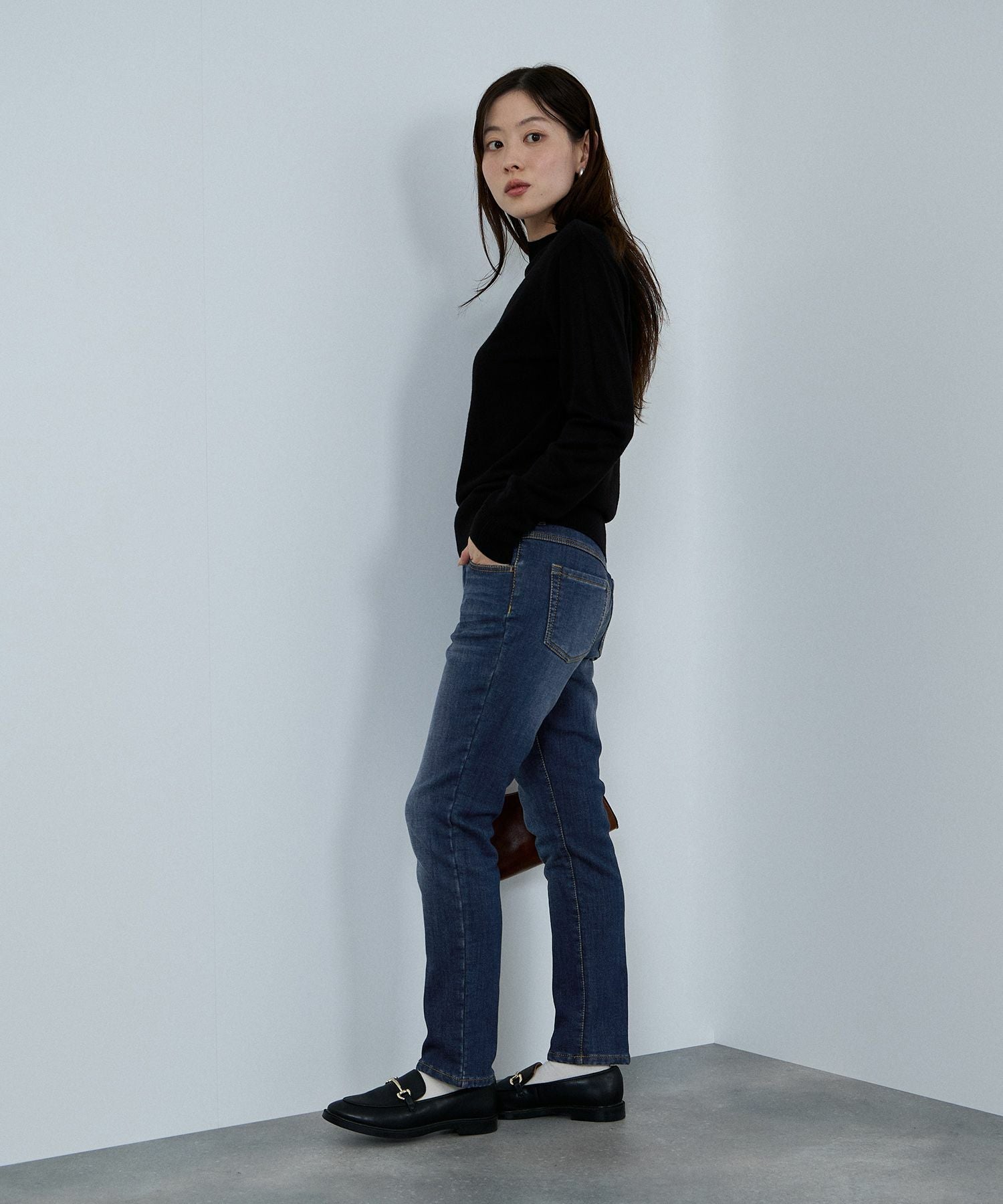 nAvy マックヒート裏起毛ストレートパンツ レディース