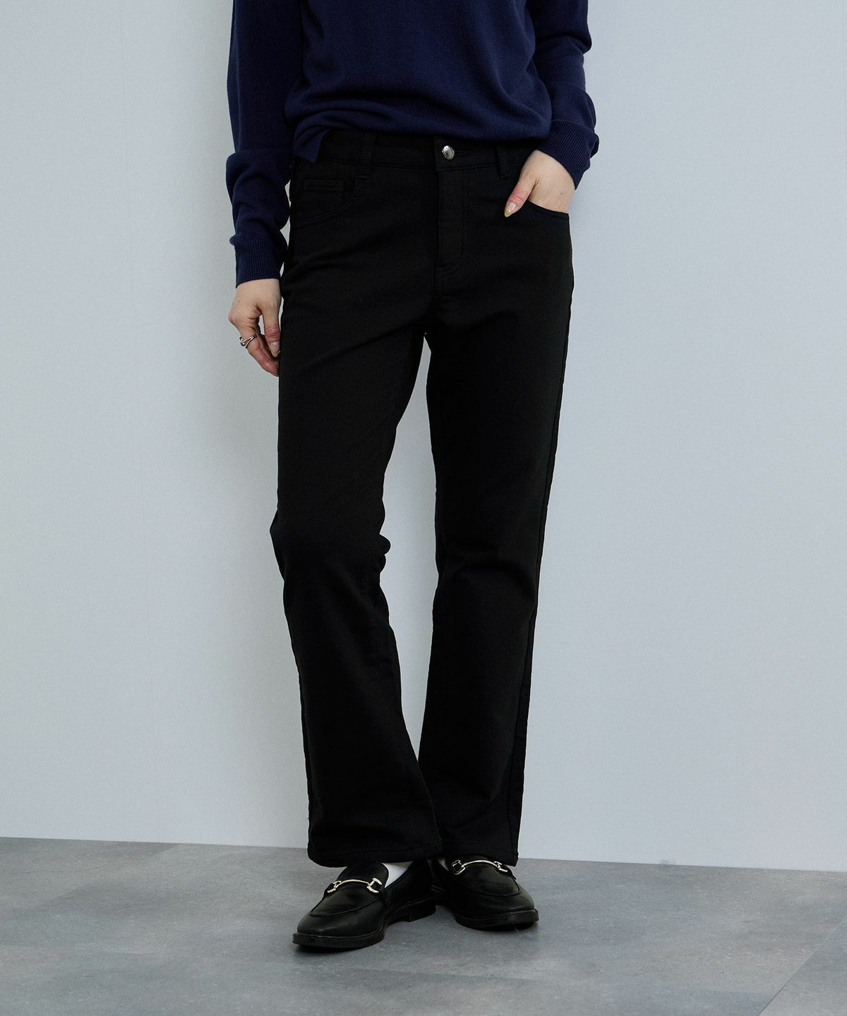 nAvy マックヒート裏起毛ストレートパンツ レディース