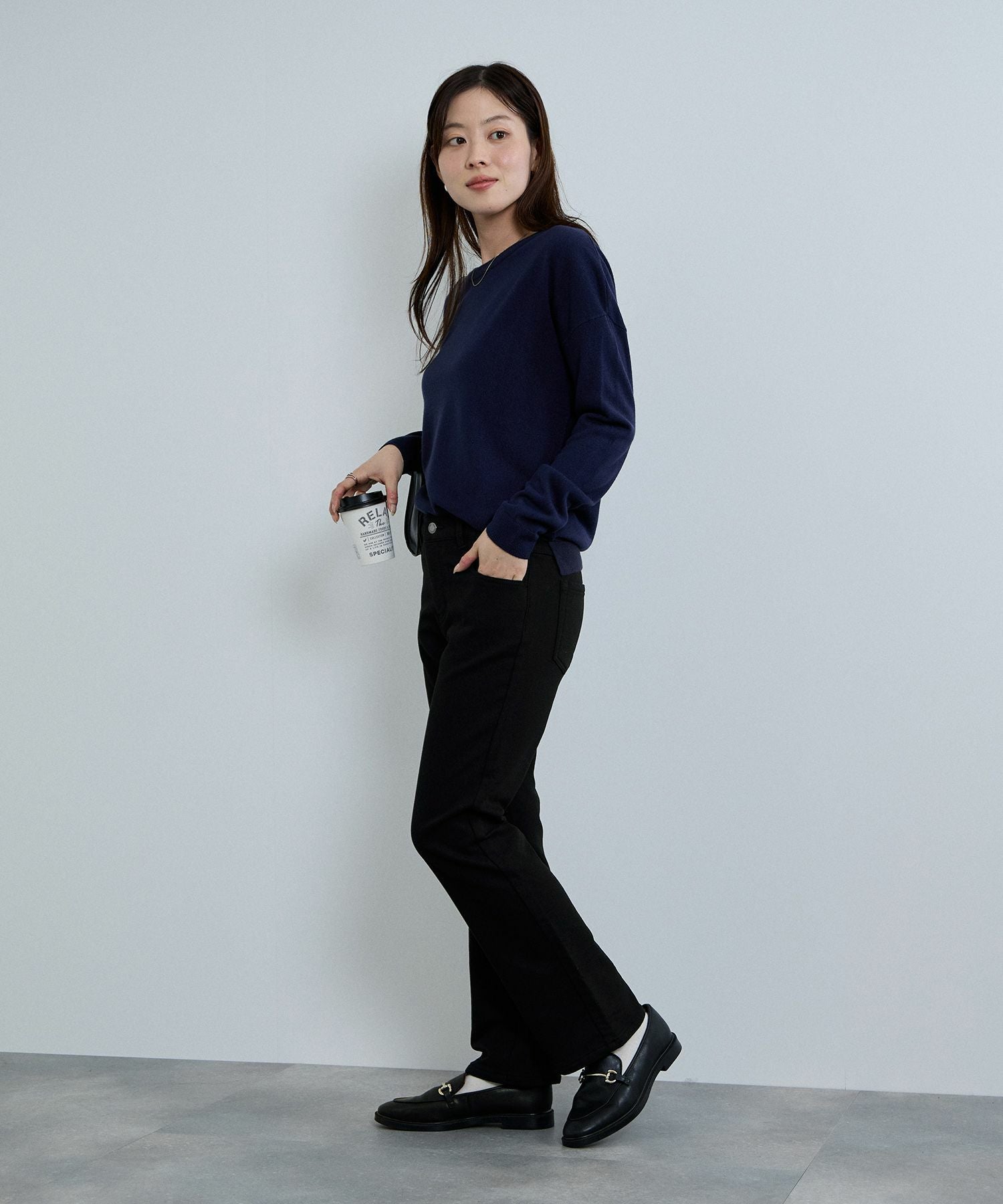 nAvy マックヒート裏起毛ストレートパンツ レディース