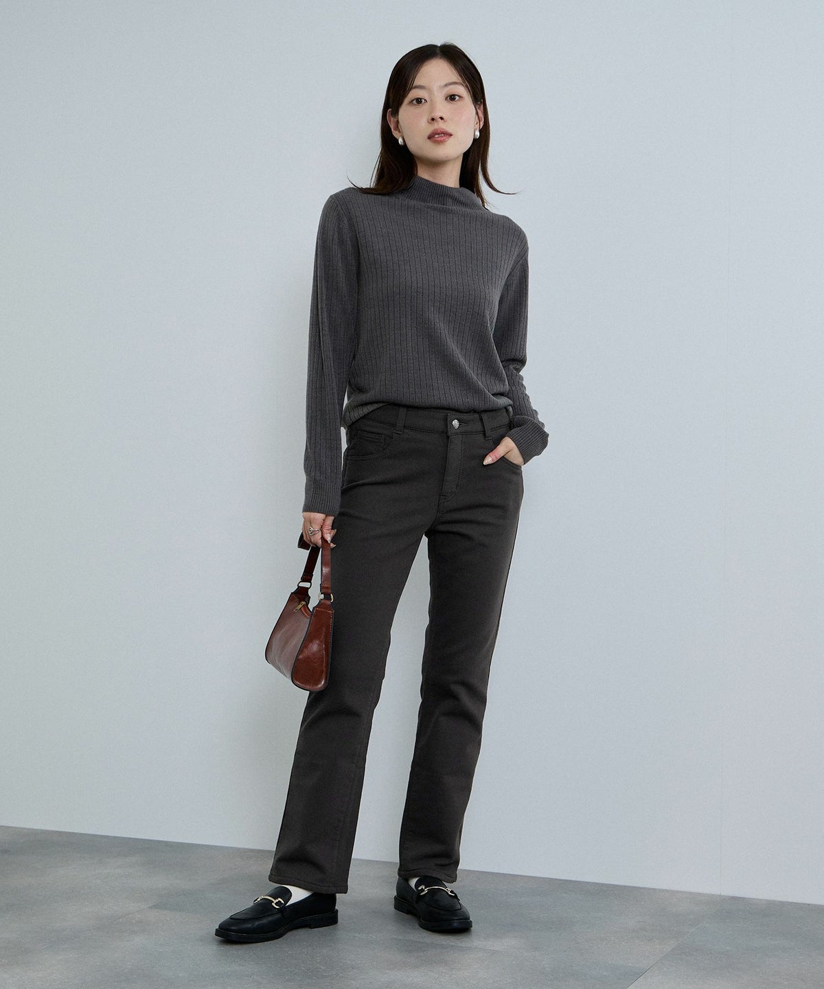 nAvy マックヒート裏起毛ストレートパンツ レディース