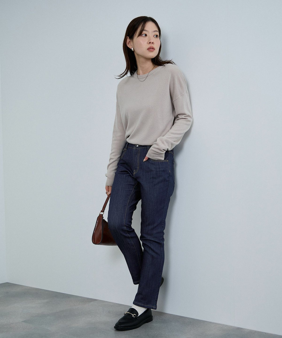 nAvy マックヒート裏起毛ストレートパンツ レディース