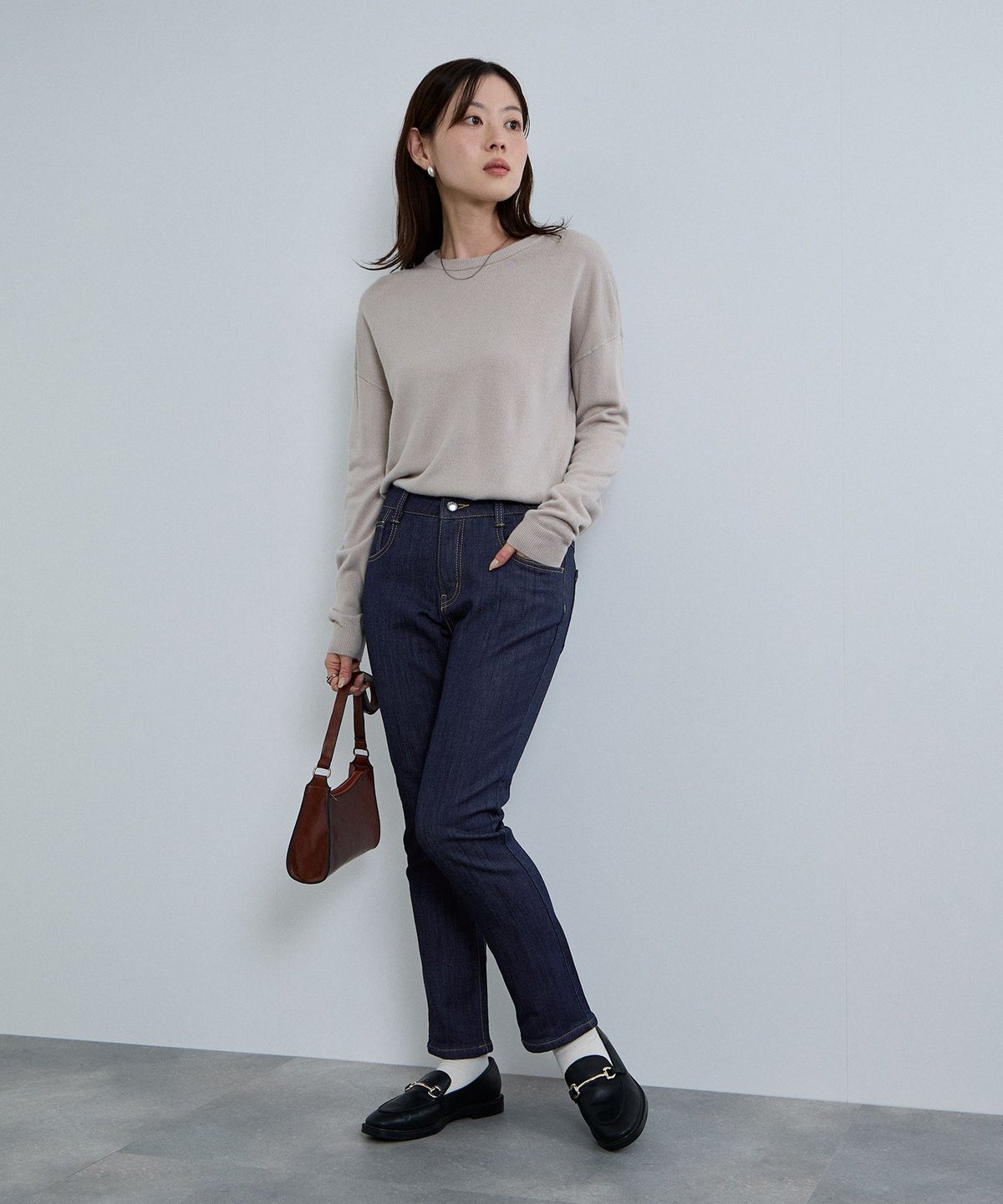 nAvy マックヒート裏起毛ストレートパンツ レディース