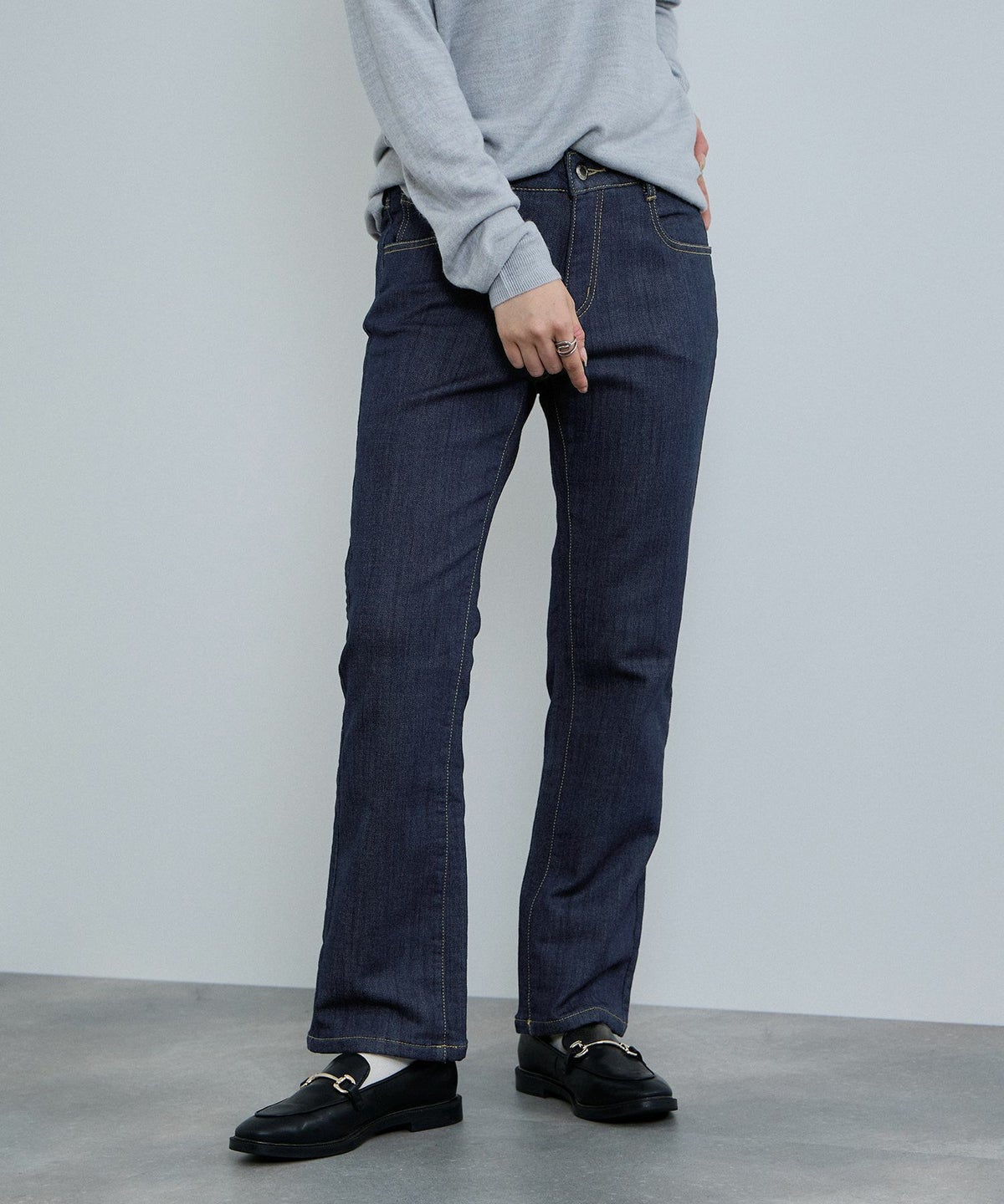 nAvy マックヒート裏起毛スリムストレート レディース