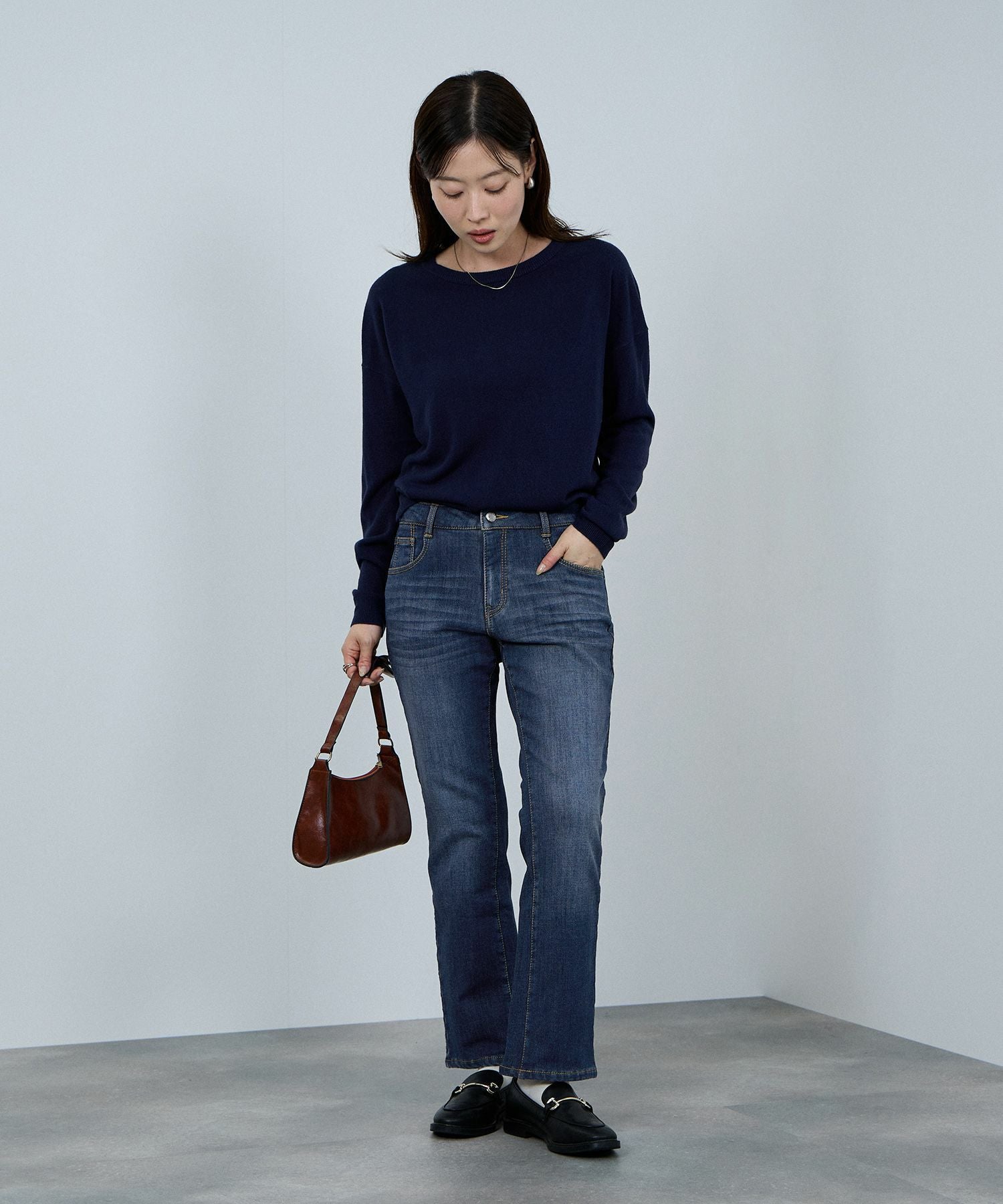 nAvy マックヒート裏起毛スリムストレート レディース