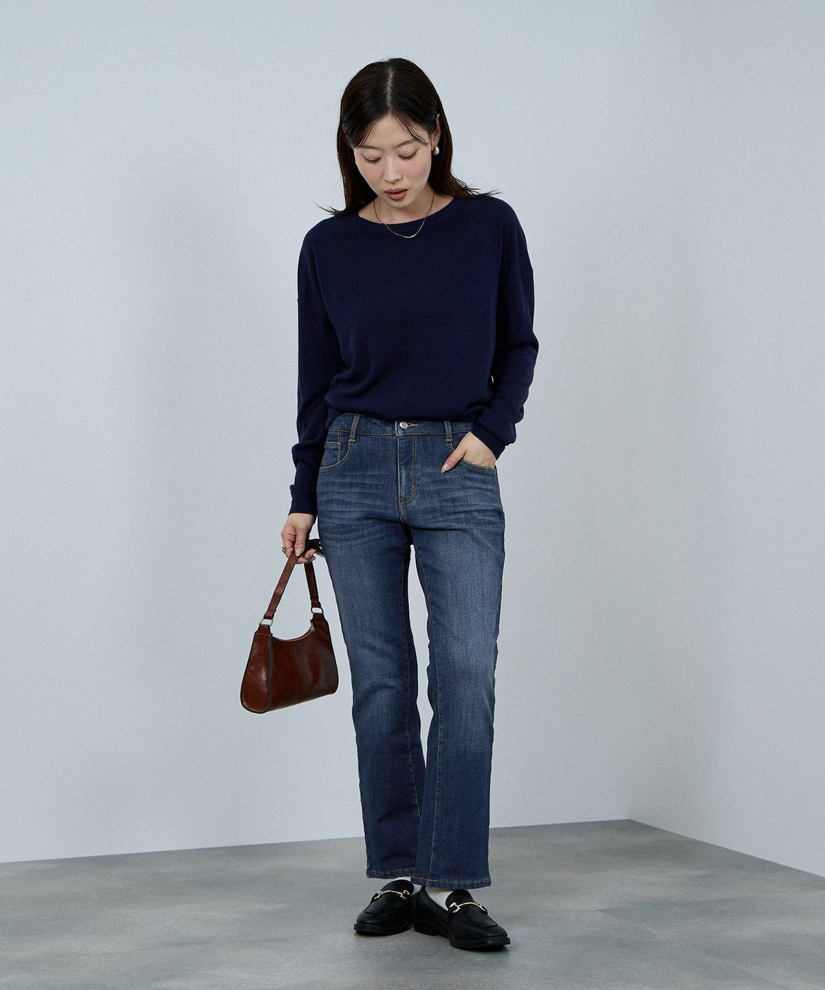 nAvy マックヒート裏起毛スリムストレート レディース