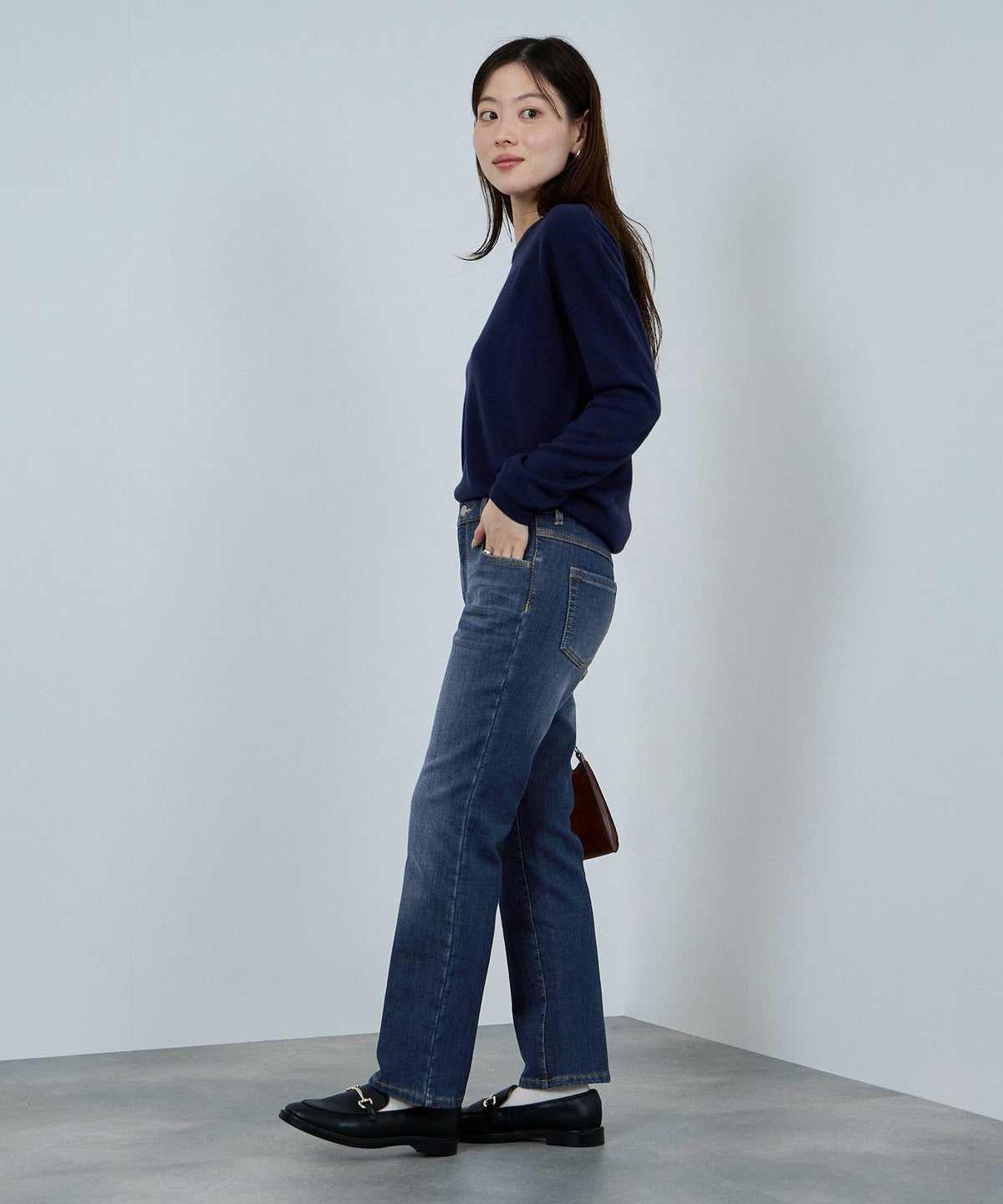 nAvy マックヒート裏起毛スリムストレート レディース