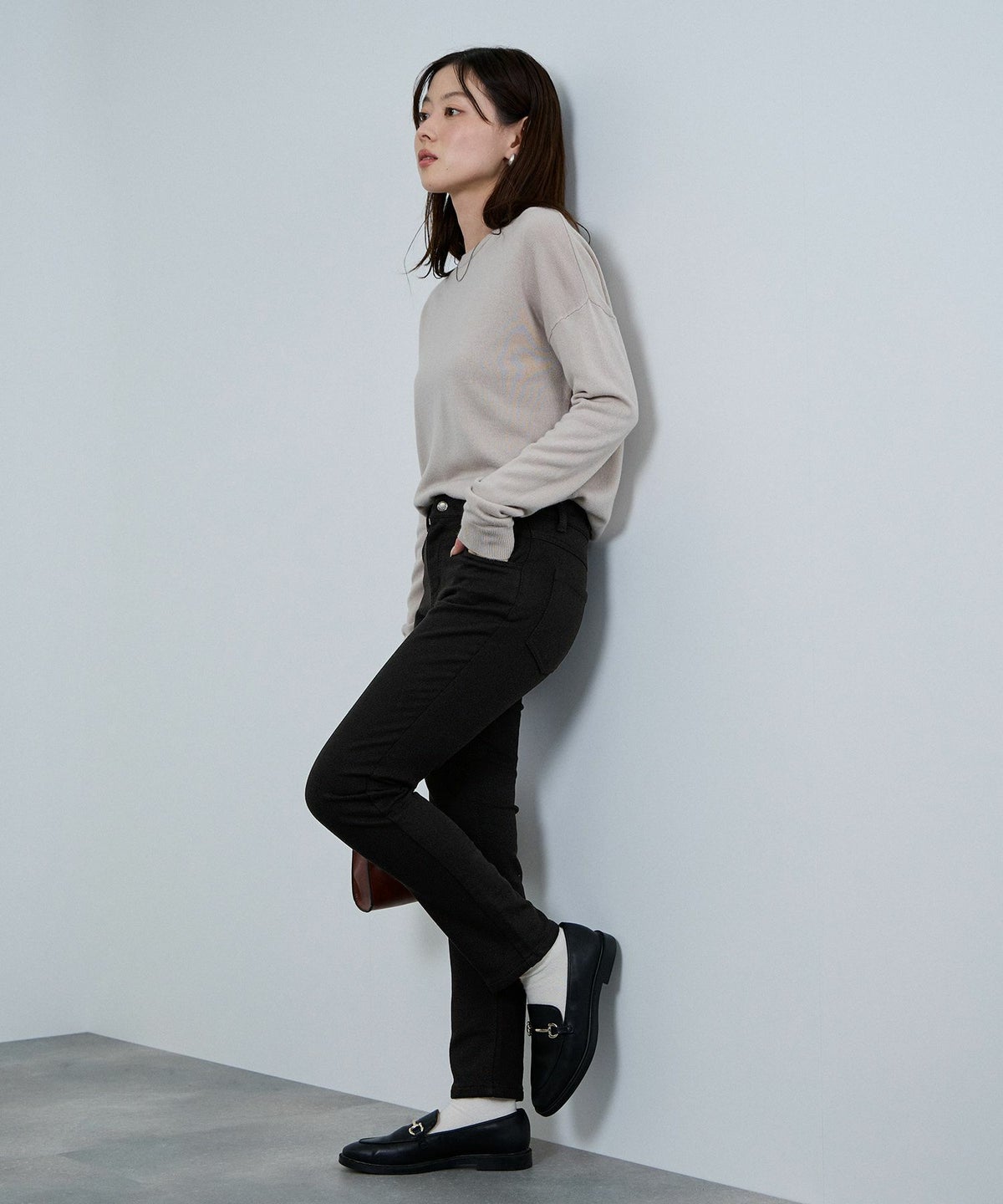 nAvy マックヒート裏起毛スリムストレート レディース