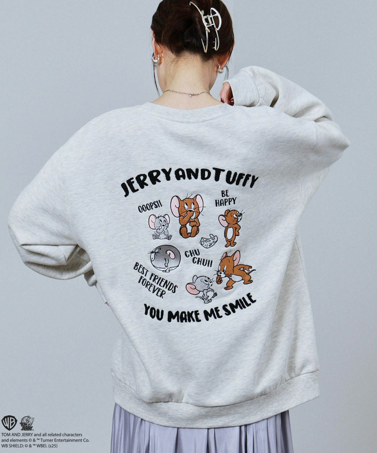 Tom and Jerry 刺繍トレーナー メンズ