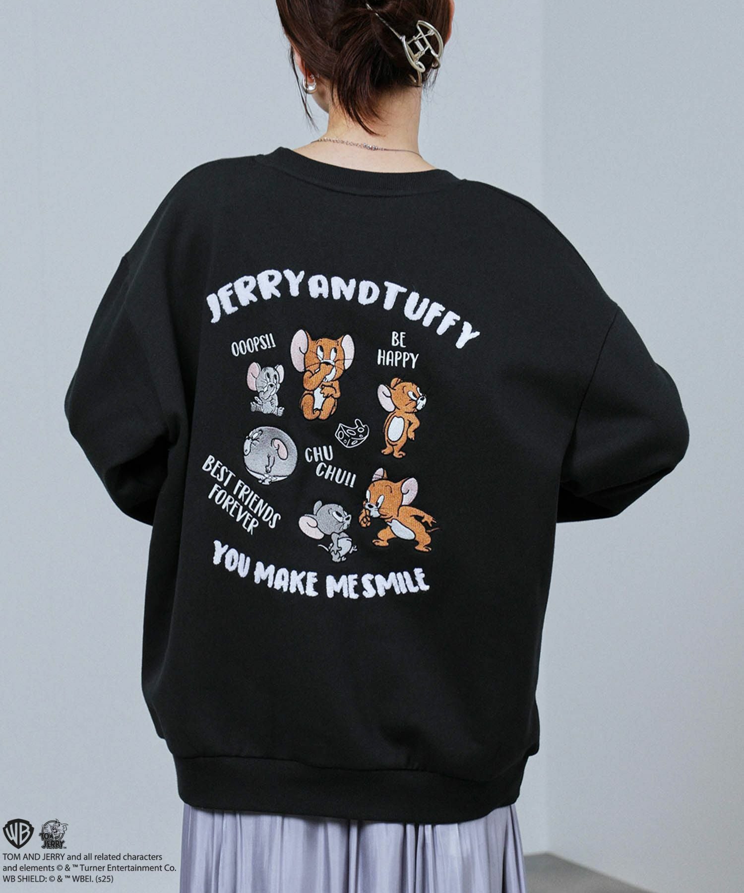 Tom and Jerry 刺繍トレーナー メンズ