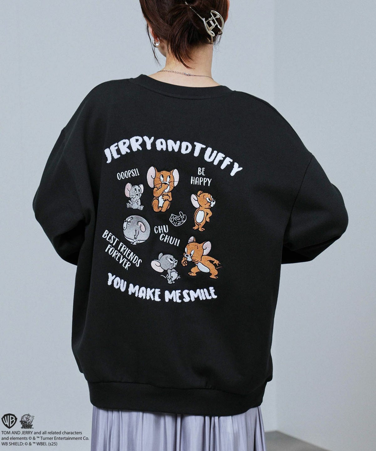 Tom and Jerry 刺繍トレーナー メンズ