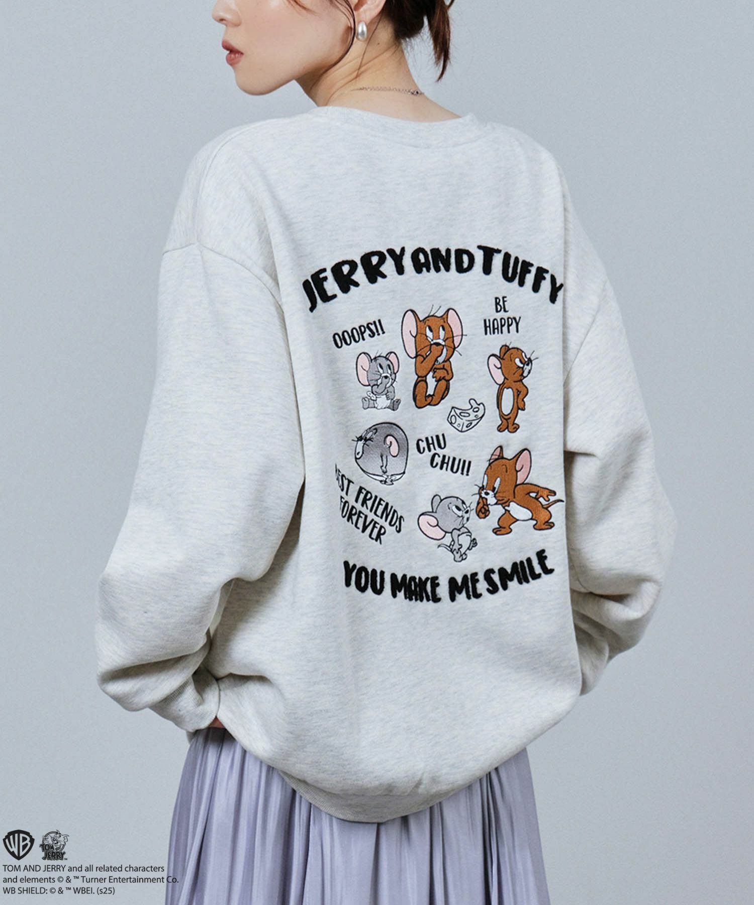 Tom and Jerry 刺繍トレーナー メンズ