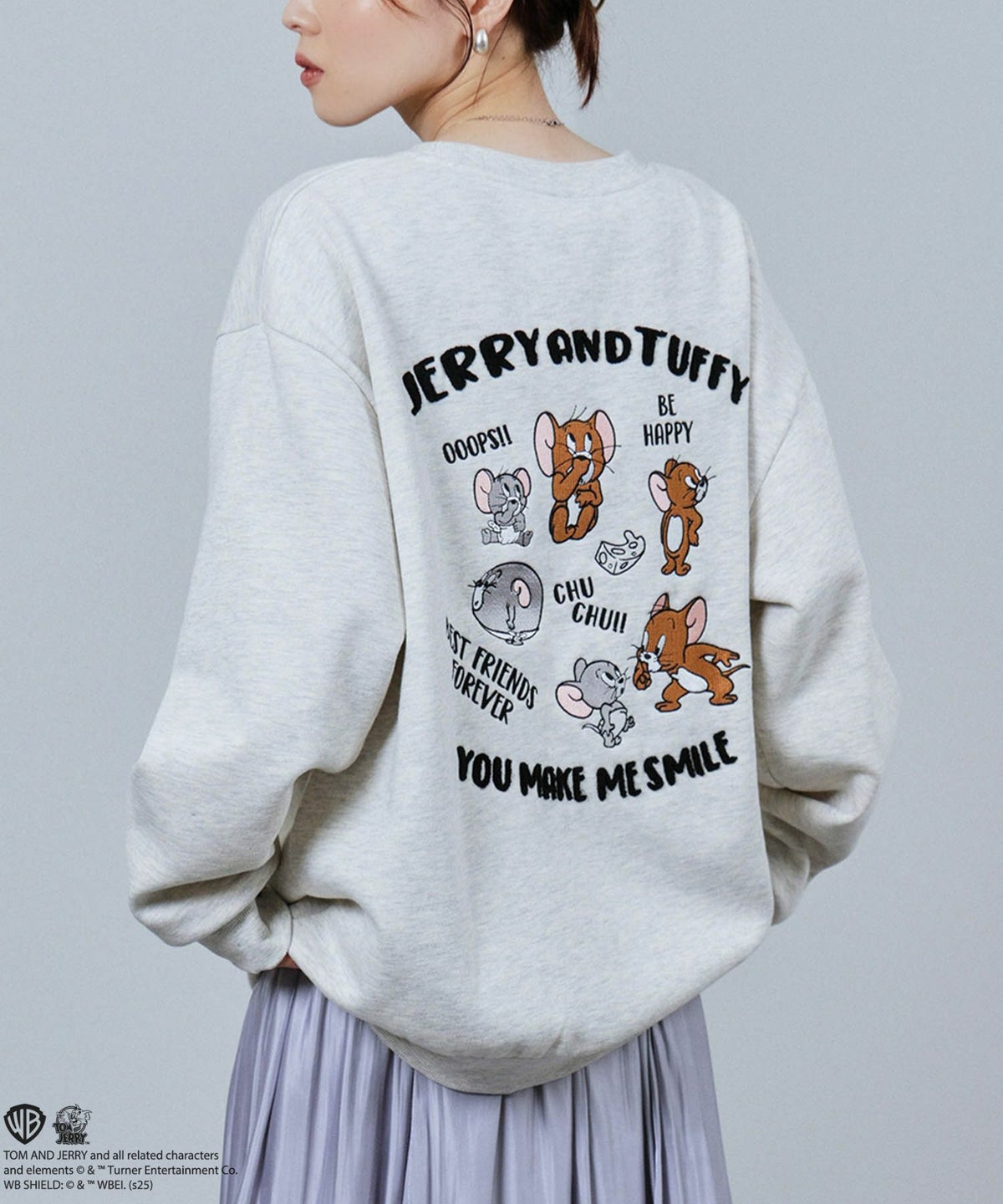 Tom and Jerry 刺繍トレーナー メンズ