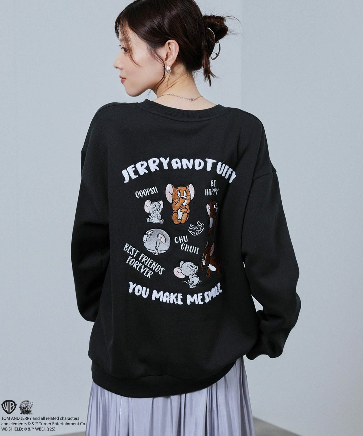 Tom and Jerry 刺繍トレーナー メンズ