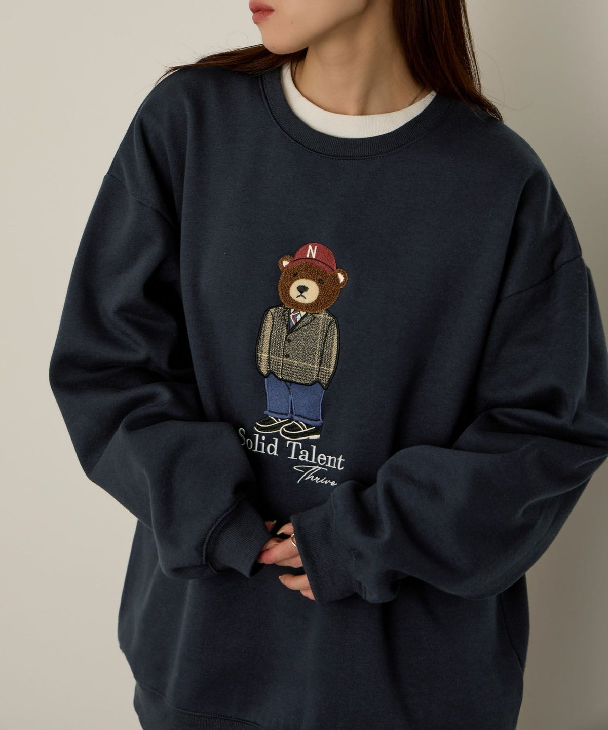 QUASH ベアーサガラ刺繍トレーナー メンズ